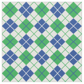 Grönt-Blått Argyle Tyg