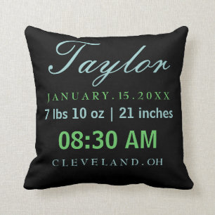 Grönt & blått för svart för kudde