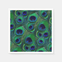 Grönt, blått, Lila Peacock Feather Pappra blöjor Pappersservett