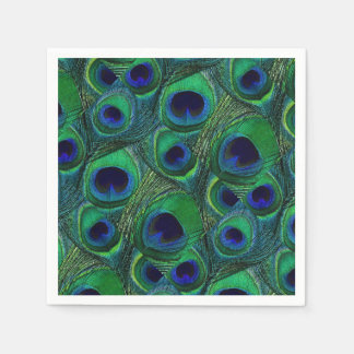Grönt, blått, Lila Peacock Feather Pappra blöjor Pappersservett