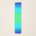 Grönt, blått och turkos Coola Vatten Ombre<br><div class="desc">Lång scarf i en ombre-gradient av kalkgrönt,  turkos och koboltblått - sommaren färg i vatten och himlar</div>
