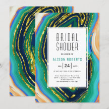 Grönt, blått, persikoagat, guld-folie, möhippa