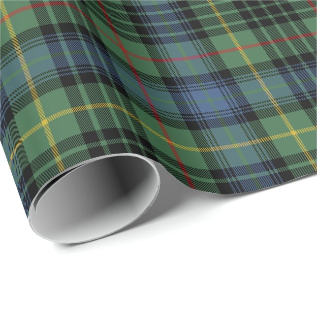Grönt & Blått Rutigt Presentpapper (Rullad Hörn)