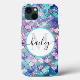 grönt blått sjöjungfru med glitter Fodral-Mate i