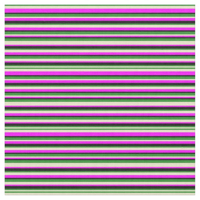 Grönt, Blek Goldenrod, Fuchsia och Black Tyg (Närbild)