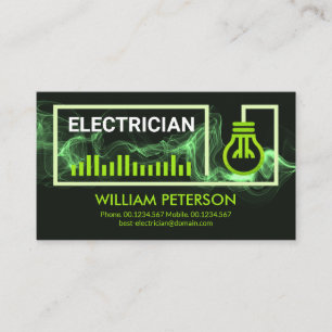 Grönt Blixt Wire Electrician ConER Visitkort