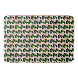 Grönt Block Art Gräsmatta Bowls Mönster, Bathmat Badrumsmatta