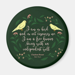 Grönt blom- fågelCharlotte Bronte Jane Eyre Magnet