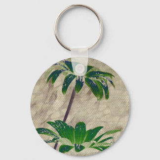 Grönt blommar Keychain Nyckelring