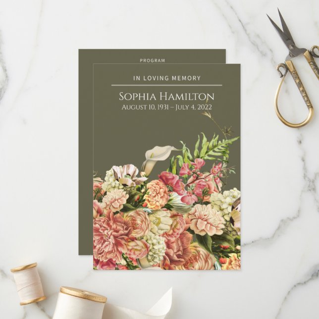 Grönt Blommigt - allmänt minnesprogram Program (Fram/Back In Situ)