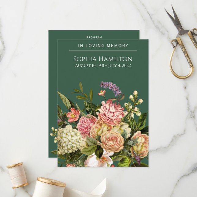 Grönt Blommigt - allmänt minnesprogram Program (Fram/Back In Situ)