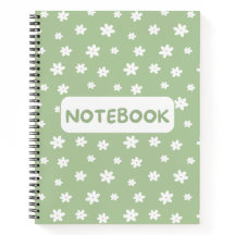 Grönt Blommigt Anteckningsblock – Minimalistisk Br