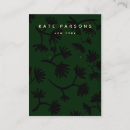 Grönt Blommigt Arr Juvelry Visning Visitkort