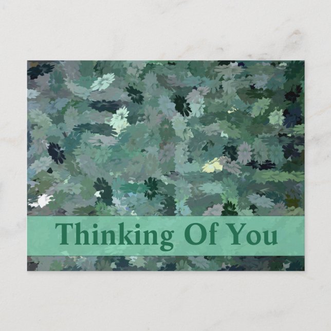 Grönt Blommigt-band Vykort (Framsida)