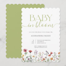 Grönt Blommigt Bebis i Knopp Babyfirande