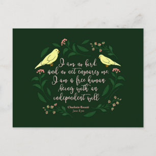 Grönt Blommigt Bird Charlotte Bronte Jane Eyre Quo Vykort