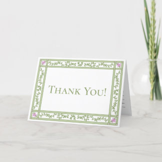 Grönt Blommigt Botanic Garden Folkt tackkort