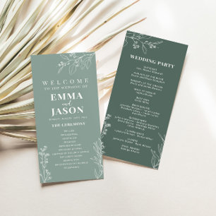 Grönt Blommigt Ceremony Program
