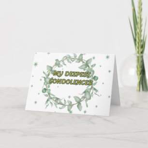 Grönt Blommigt Condolence Kort