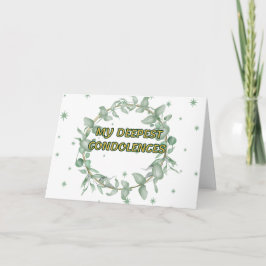 Grönt Blommigt Condolence Kort