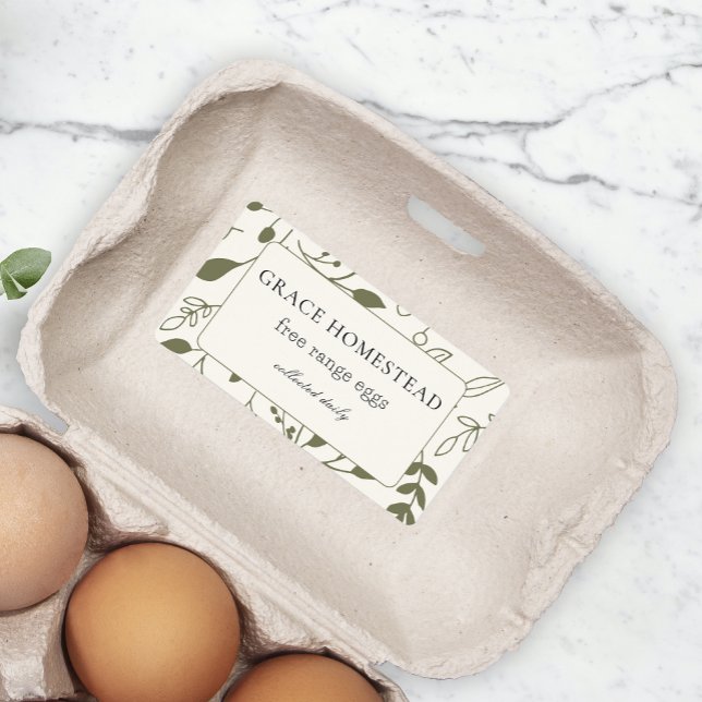 Grönt Blommigt Farm Chicken Egg Carton Product Fraktsedel (Skapare uppladdad)