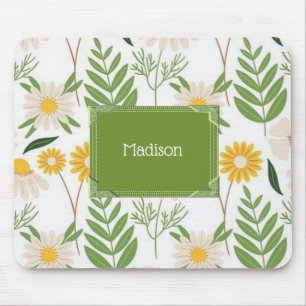 Grönt Blommigt Flowers Mouse Pad! Musmatta
