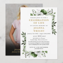 Grönt Blommigt Foto Firande of Life Funeral