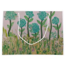 Grönt Blommigt Gift-block