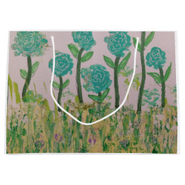 Grönt Blommigt Gift-block