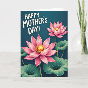 Grönt Blommigt Glad Mors Dag-Kort Kort