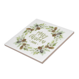 Grönt Blommigt Gräs Julfrö Utandning Kakelplatta