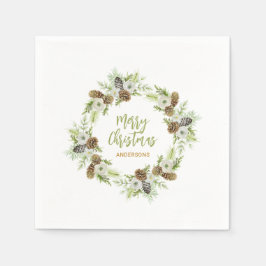 Grönt Blommigt Gräs Julfrö Utandning Pappersservett