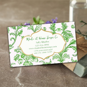 Grönt Blommigt Handmade Soap Company Visitkort