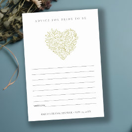 Grönt Blommigt Hjärtråd för Möhippa av blod Tilläggskort