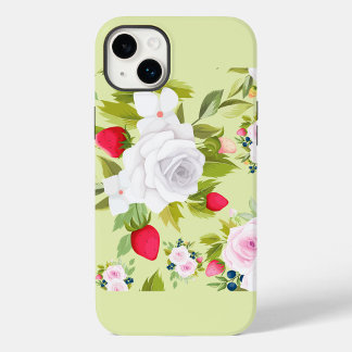 Grönt Blommigt iphone case