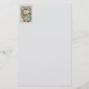 Grönt Blommigt Kor Brevpapper