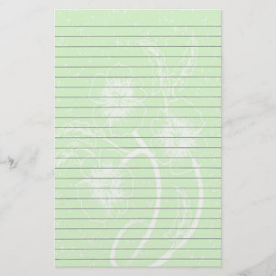 Grönt Blommigt Led Stationery Brevpapper