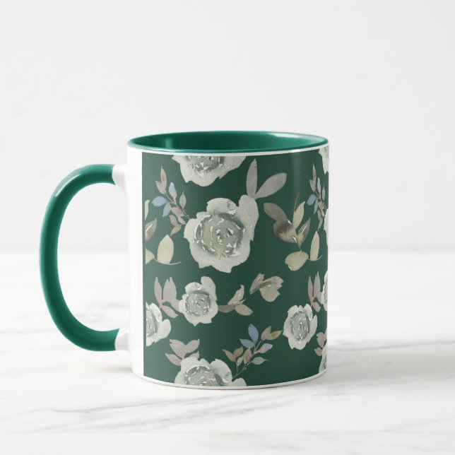 Grönt Blommigt Mugg (Vänster)