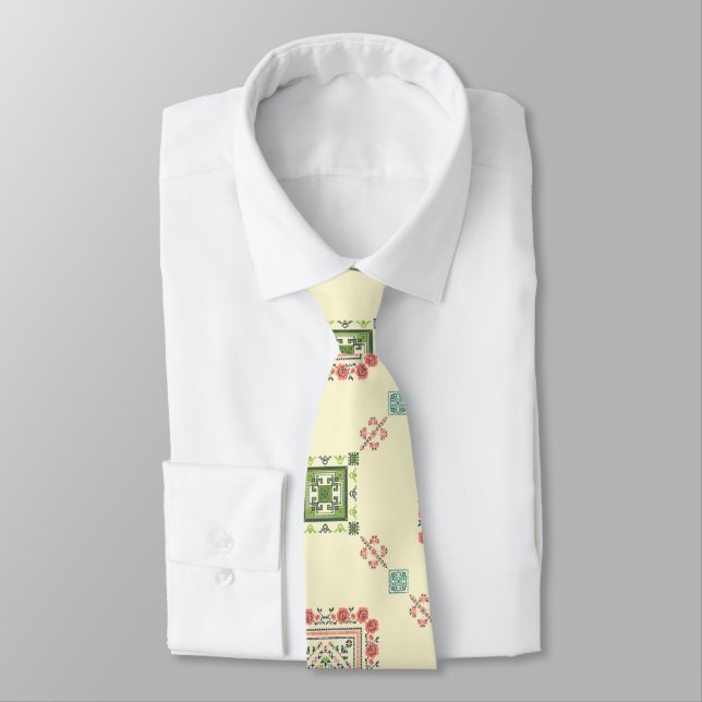 Grönt Blommigt Tatreez Henna Thobe Dress Slips (Bunden)