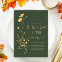 Grönt Blommigt Thanksgiving Friendsgiving middag