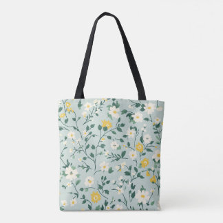 Grönt Blommigt Tote Tygkasse