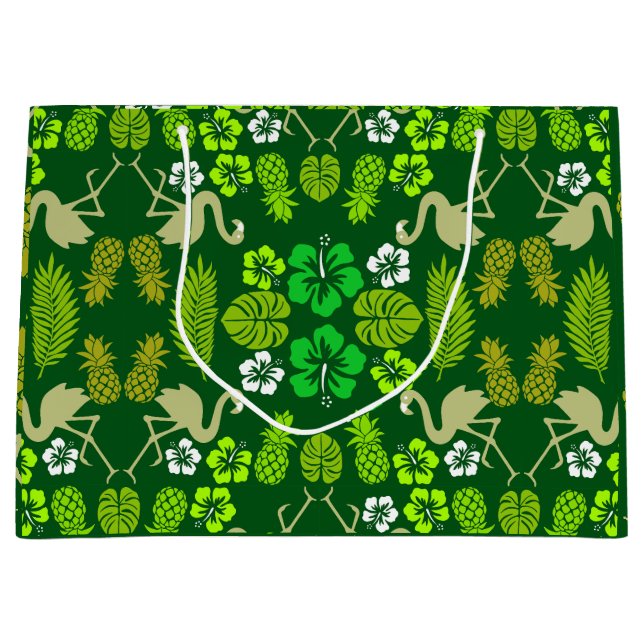 Grönt Blommigt Tropical Fruit Patterned (Framsidan)
