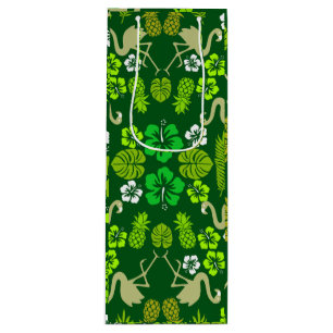 Grönt Blommigt Tropical Fruit Patterned