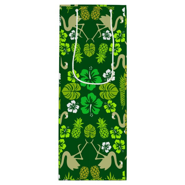 Grönt Blommigt Tropical Fruit Patterned (Framsidan)