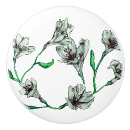 Grönt Blommigt vattenfärg Knopp