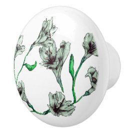Grönt Blommigt vattenfärg Knopp