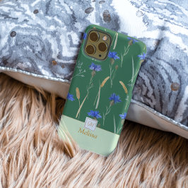 Grönt Blommigt Wildblommonogram