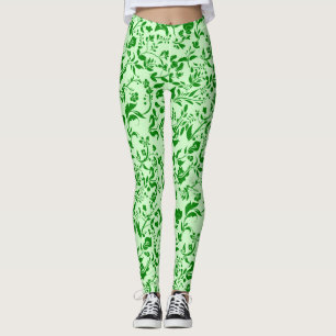 Grönt Blommönster G01. L Grönt BG Leggings