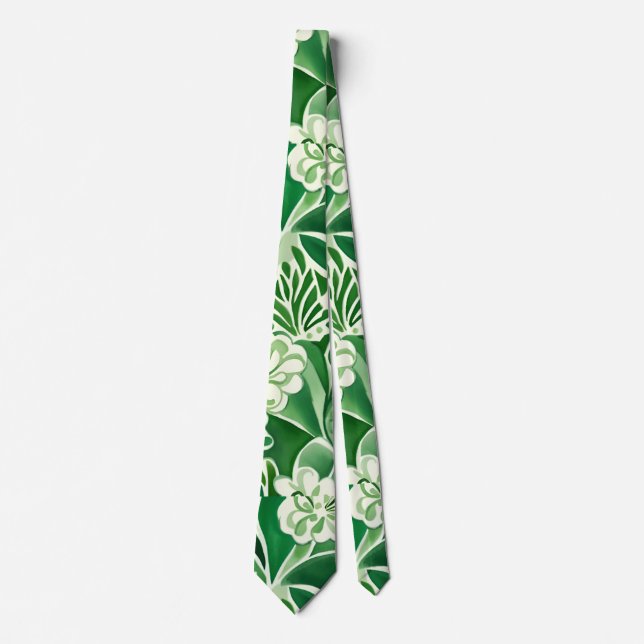 Grönt blommor, elegantens blommigt slips (Framsida)