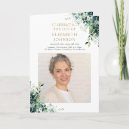 Grönt blomster minnesgudstjänst Ordning för tjänst Program